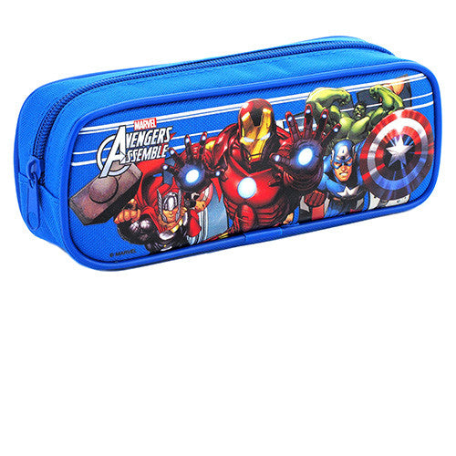 Captain America Character Single Zipper Blue Pencil Case