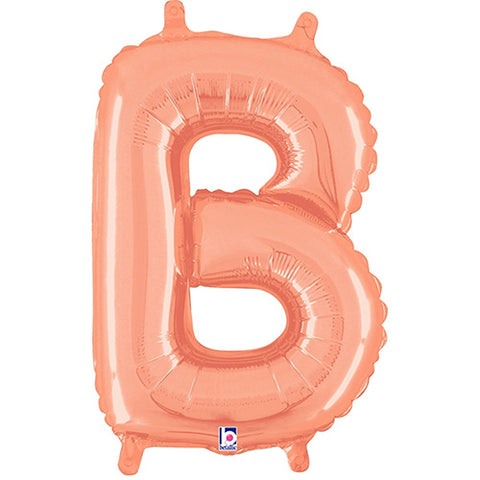 Air Filled Rose Gold Letter B Balloon 14"