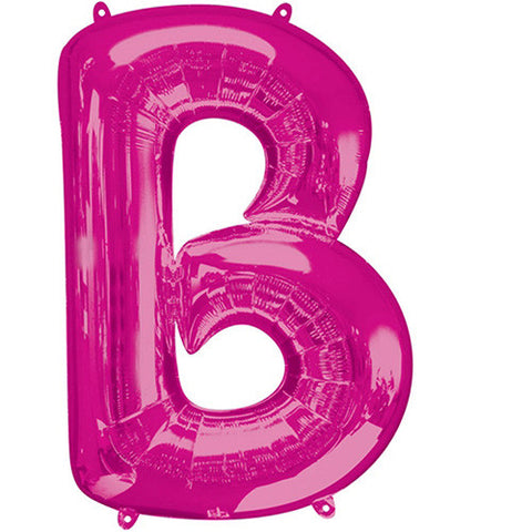 Giant Pink Letter B Foil Balloon 34"