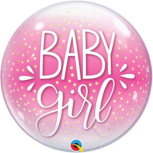 Baby Girl Pink Confetti Dots Bubble Balloon 22"