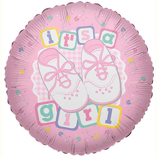 18" It's a Girl Foil / Mylar Balloons ( 6 Balloons )