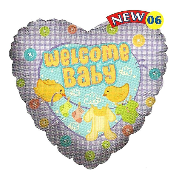 18" Welcome Baby For Baby Shower Foil / Mylar Balloons ( 6 Balloons )
