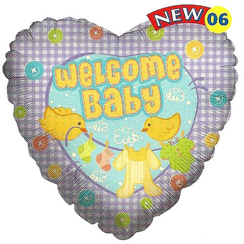 18" Welcome Baby For Baby Shower Foil / Mylar Balloons ( 6 Balloons )