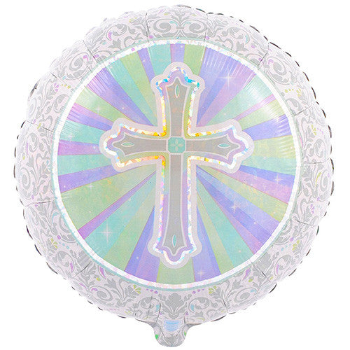18" Baptism or Communion Cross Celebration Theme Foil Balloons (3 Balloons )