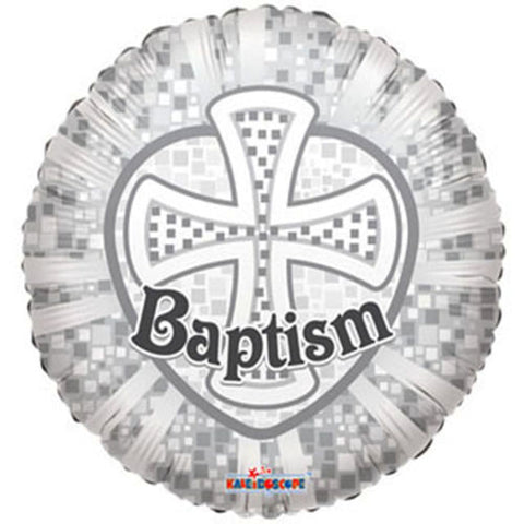 18" Baptism Silver Cross Theme Foil Balloon ( 3 Balloons )