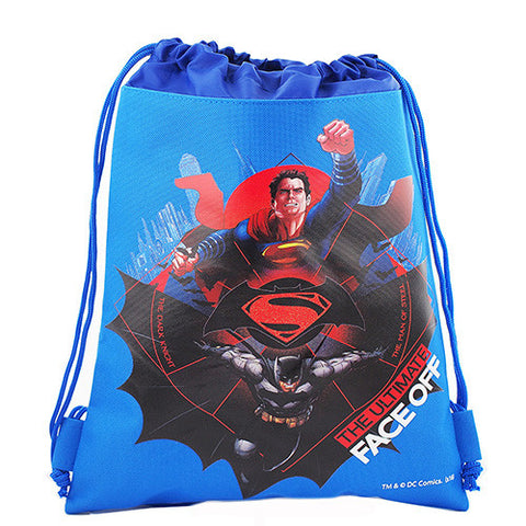 Batman vs Superman Character Authentic Licensed Blue Drawstring Bag