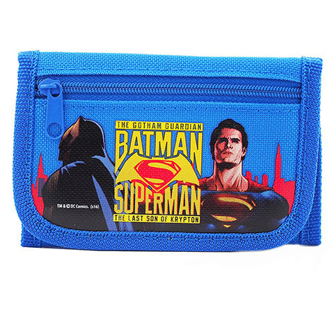 Batman vs Superman Dawn Justice Authentic Licensed Blue Trifold Wallet