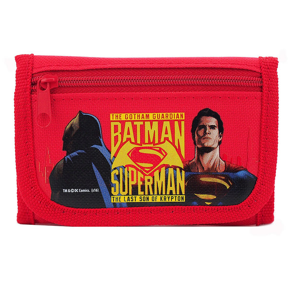 Batman vs Superman Dawn Justice Authentic Licensed Red Trifold Wallet