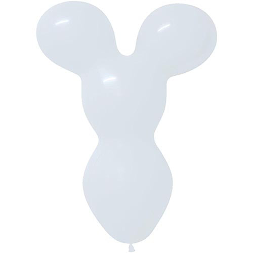 50 Bear Head Fashion White Latex Balloons 18"