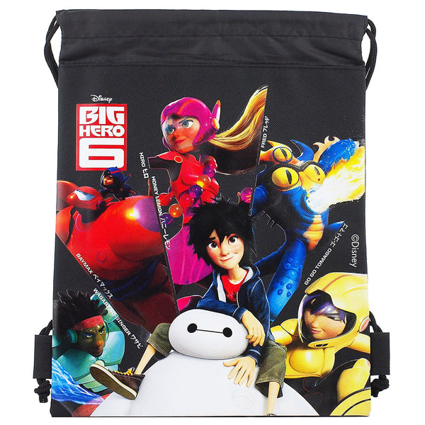 Big Hero Character Authentic Licensed Black Drawstring Bag