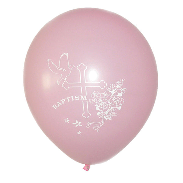 Latex 11" Pink Baptism Theme Balloon 12ct