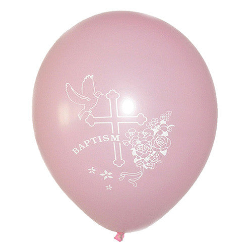 Latex 11" Pink Baptism Theme Balloon 12ct