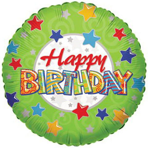 18" Birthday Patterns Theme Foil / Mylar Balloons ( 6 Balloons )