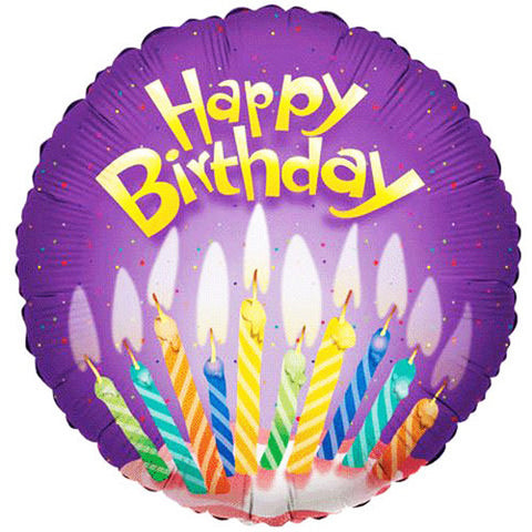 18" Big Candles Happy Birthday Theme Foil / Mylar Balloons ( 6 Balloons )