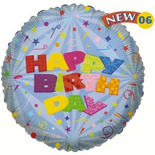 18" Big Letters Birthday Round Theme Foil / Mylar Balloons ( 6 Balloons )