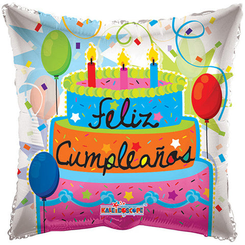 18" feliz Cumpleanos Pastel Transparente Spanish Theme Foil / Mylar Balloons ( 6 Balloons )