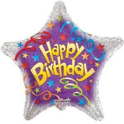 18" Birthday Streamers Theme Foil / Mylar Balloons ( 6 Balloons )