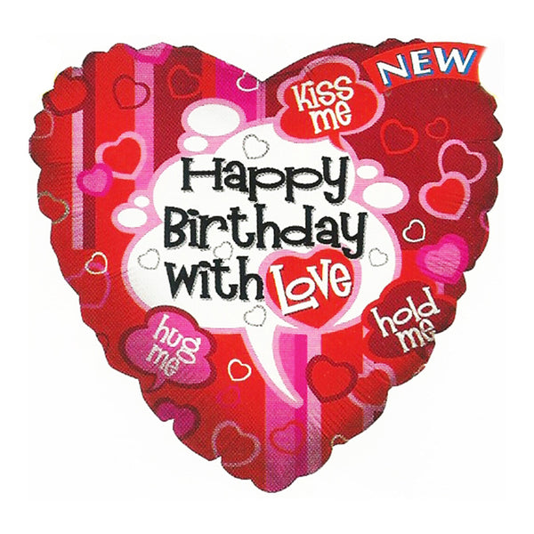 Jumbo Happy Birthday With Love Foil / Mylar Balloon 36" ( 1 Balloon )