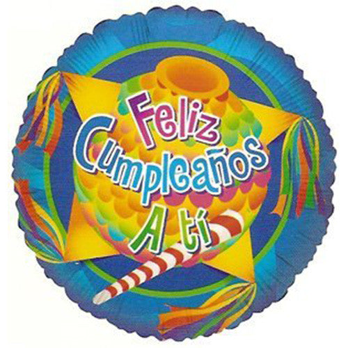 18" Feliz Cumpleanos A Ti Pinata Spanish Theme Foil / Mylar Balloons ( 6 Balloons )