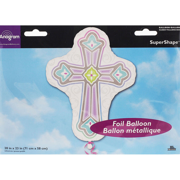 Jumbo Cross Baptism / Communion Theme Foil Balloon 28 "