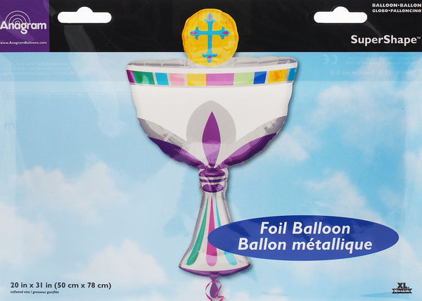 Jumbo Cup Cross Baptism / Communion Theme Foil Balloons 31 "