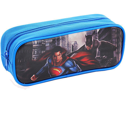 Batman Versus Superman Dawn Justice Character Single Zipper Blue Pencil Case