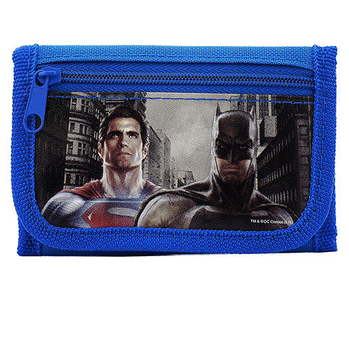 Batman vs Superman Dawn Justice Authentic Licensed Blue Trifold Wallet