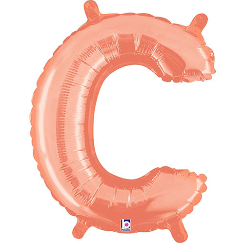 Air Filled Rose Gold Letter C Balloon 14"