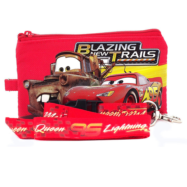 Car Character Red Lanyard with Detachable Coin Purse