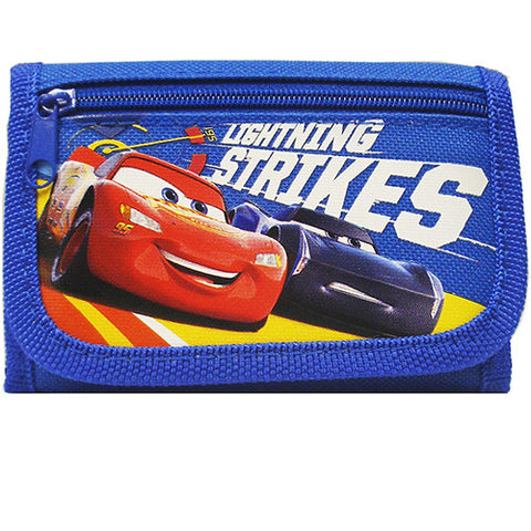 Car Strikes Authentic Licensed Blue Trifold Wallet