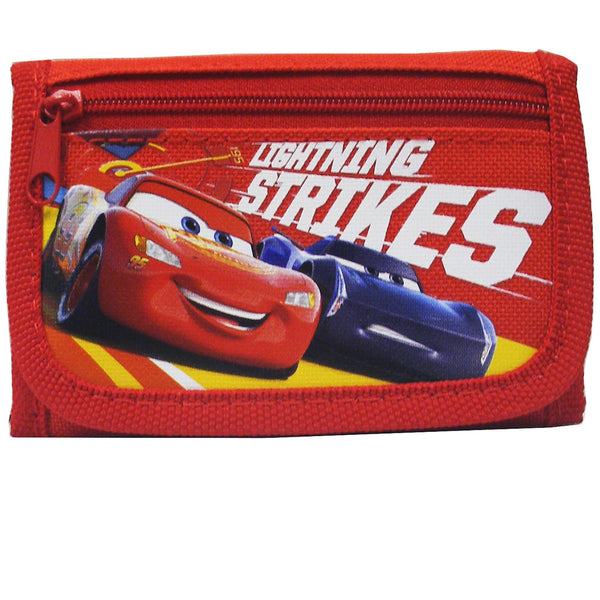 Car Strikes Authentic Licensed Red Trifold Wallet