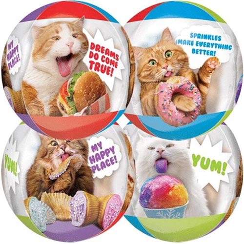 Cat Clear Orbz Balloon 16"