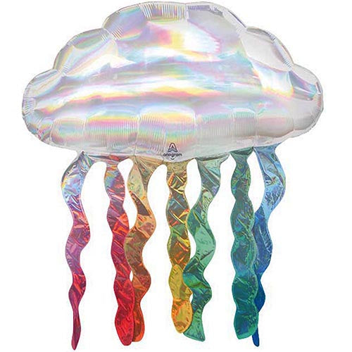 Iridescent Cloud Balloon With Streamers 30"