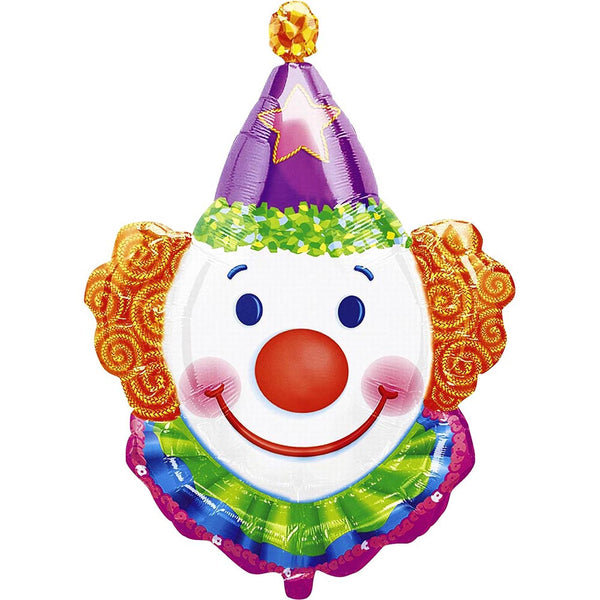 Juggles Clown Face Super Shape Foil Balloon 33"