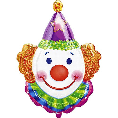Juggles Clown Face Super Shape Foil Balloon 33"
