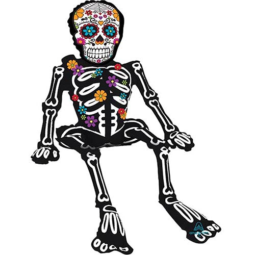 Sitting Coco Day Of The Dead Multi - Balloon Inflate with Air 26" Tall
