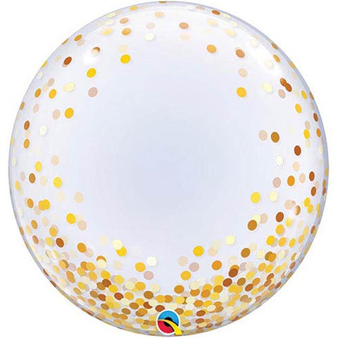 Gold Confetti Dots Decoration Bubble Balloon 24"