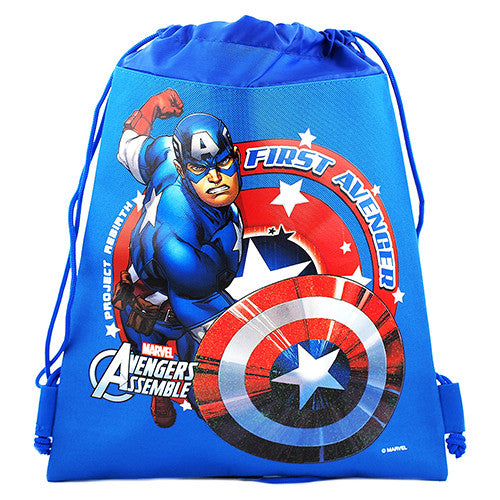 Captain America Character Authentic Licensed Blue Drawstring Bag