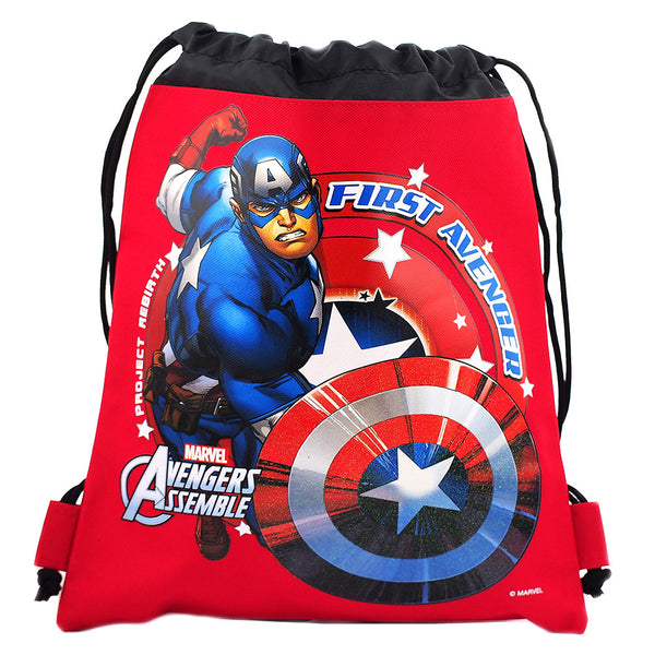 Captain America Character Authentic Licensed Red Drawstring Bag