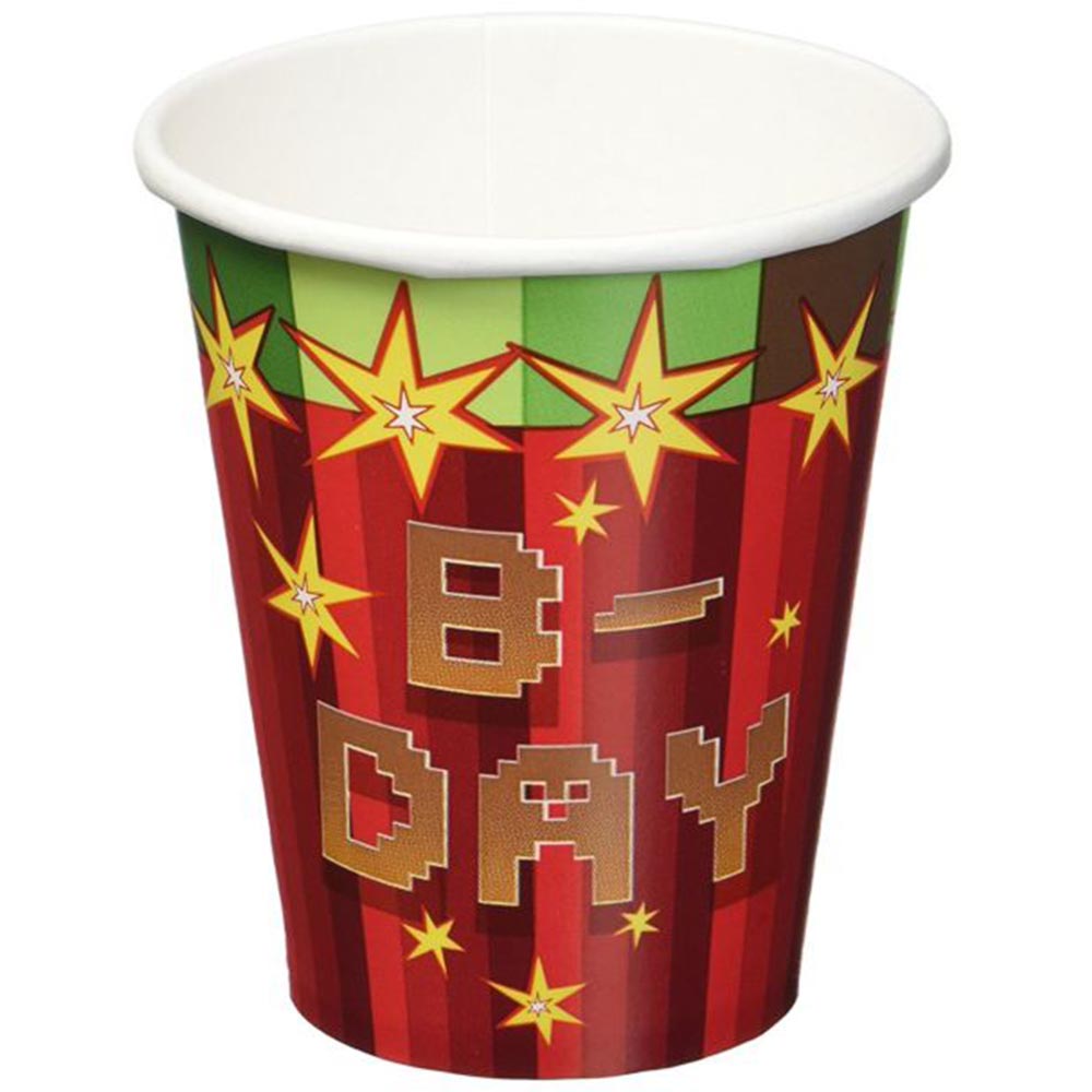 Paper Cups, 12 oz, Red Foil, 8ct