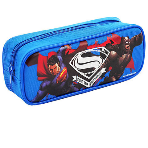 Batman Versus Superman Dawn Justice Character Single Zipper Blue Pencil Case