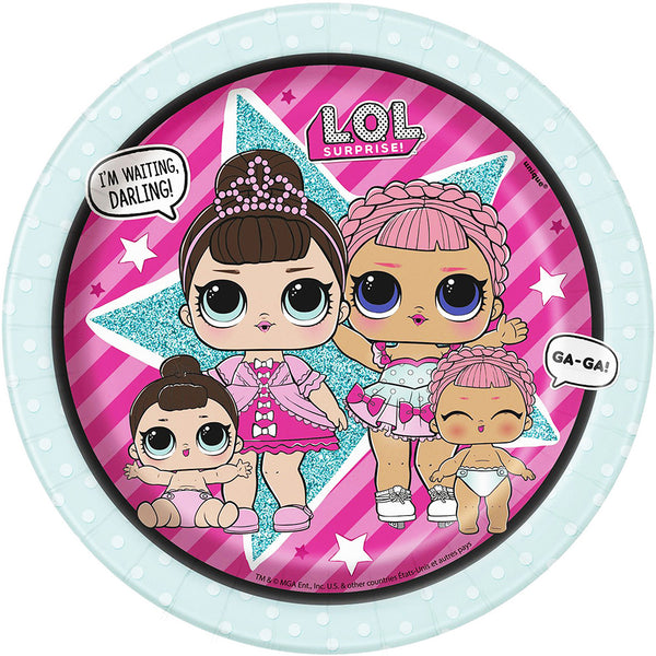 LOL Surprise 8 Dessert Plates 7"