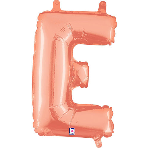 Air Filled Rose Gold Letter E Balloon 14"