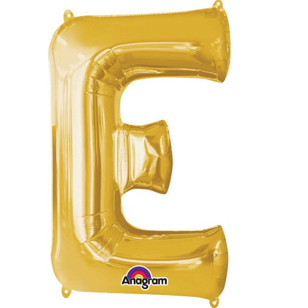 Giant Gold Letter E Foil Balloon 32"