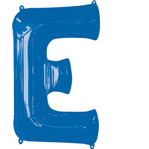 Giant Blue Letter E Foil Balloon 32"