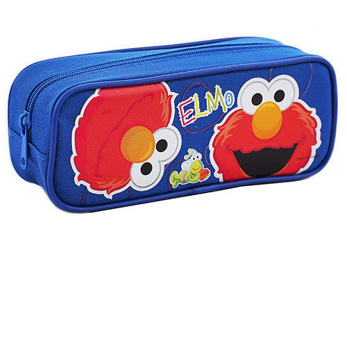Elmo Sesame Street Character Single Zipper Blue Pencil Case