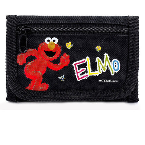 Elmo Sesame Street Black Trifold Wallet