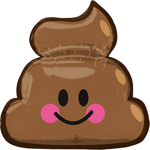 Emoji Emoticon Poop Super Shape Foil / Mylar Balloon 25"