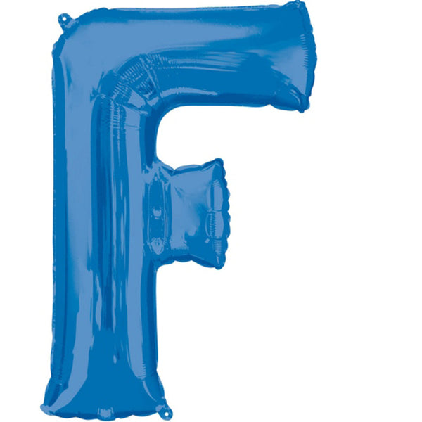 Giant Blue Letter F Foil Balloon 32"