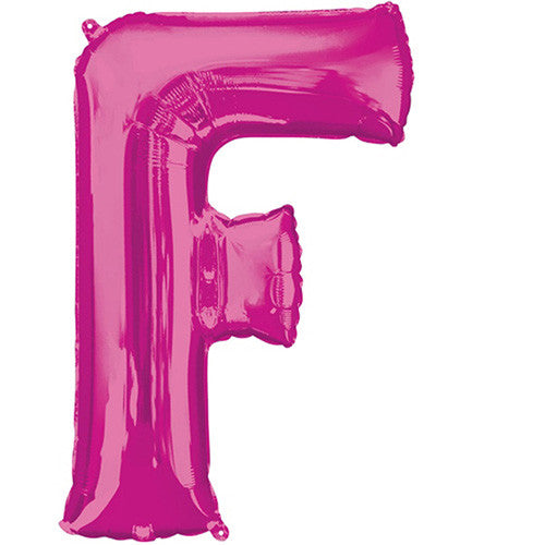 Giant Pink Letter F Foil Balloon 32"